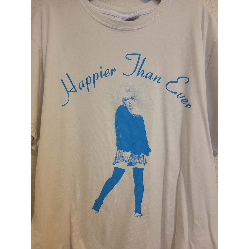 Happier Than Ever Graphic Tee - White and Blue Billie Eilish size L concert tee - Picture 7 of 8